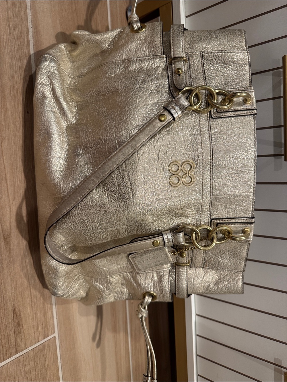 Coach Metallic Gold Leather Shoulder Bag